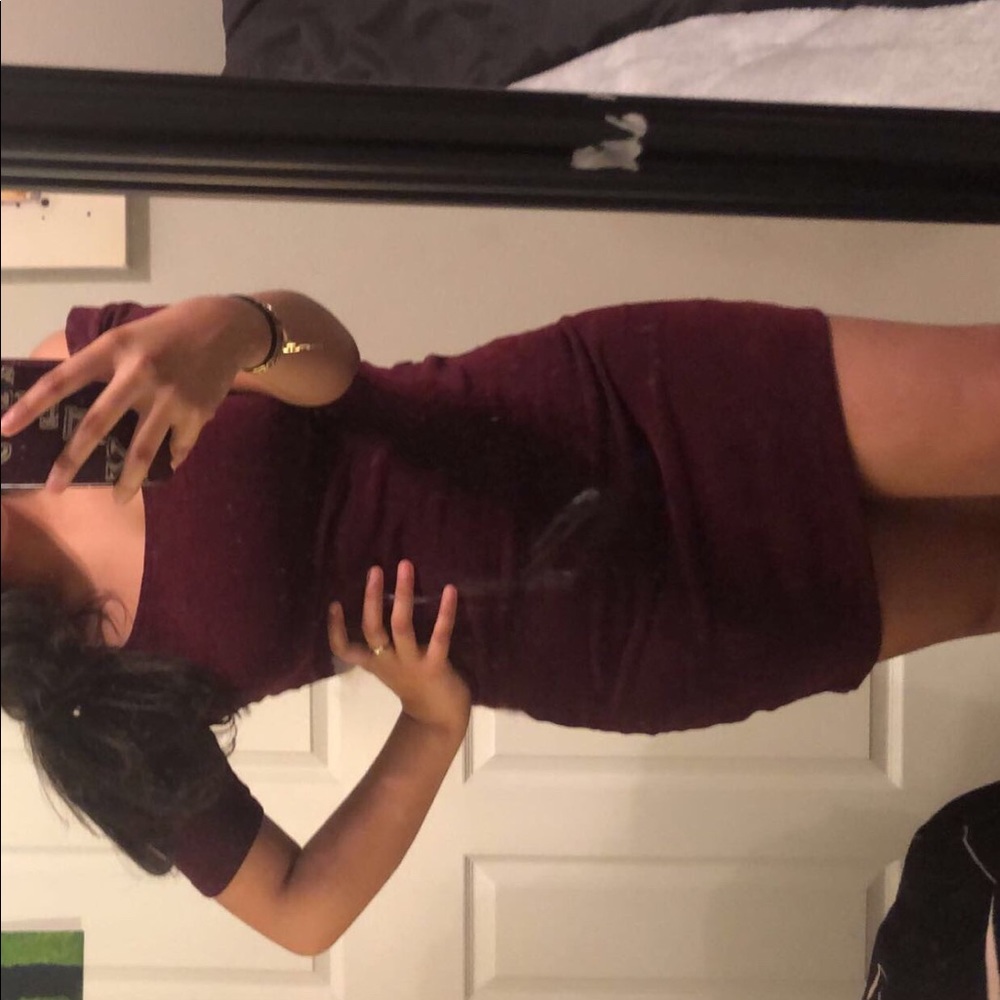 Maroon Fitted Dress